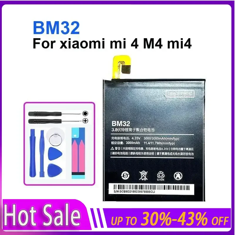 

BM32 3000mAh Mobile Phone Replacement Polymer Li-ion Battery for Xiaomi Mi 4 M4 Mi4 Portable Power Bank Warranty + Track Code