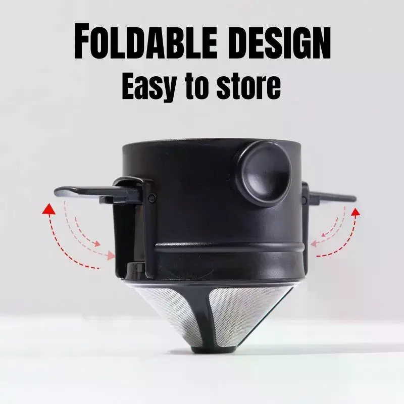 Business Travel Coffee Dripper Foldable Hanging Ear Filter Reusable Washable For Home Office Outdoor Picnic Use