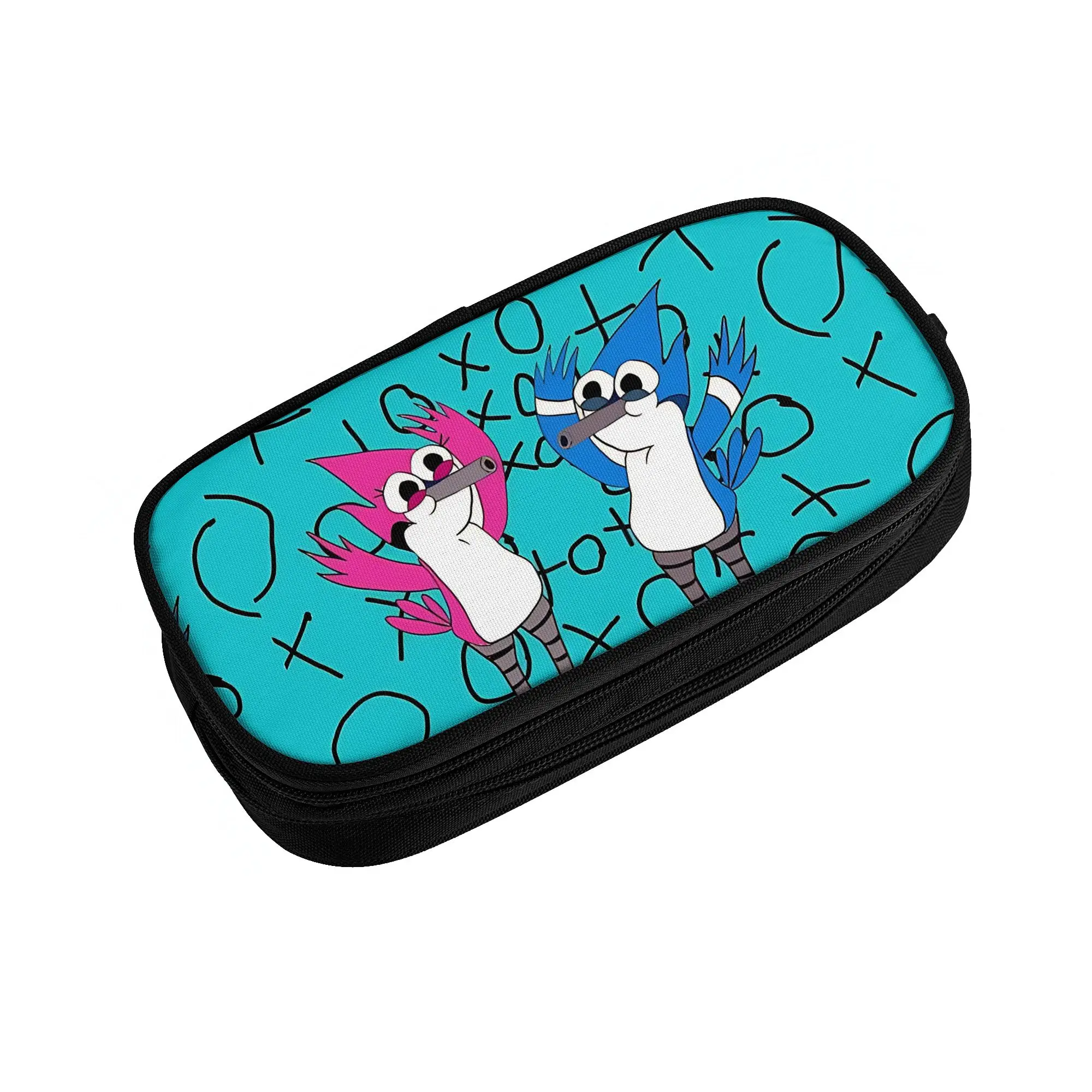 1 piece Lightweight cute bird couple Pencil Case Student Pen Bag R-Regular show School Pencil Pouch