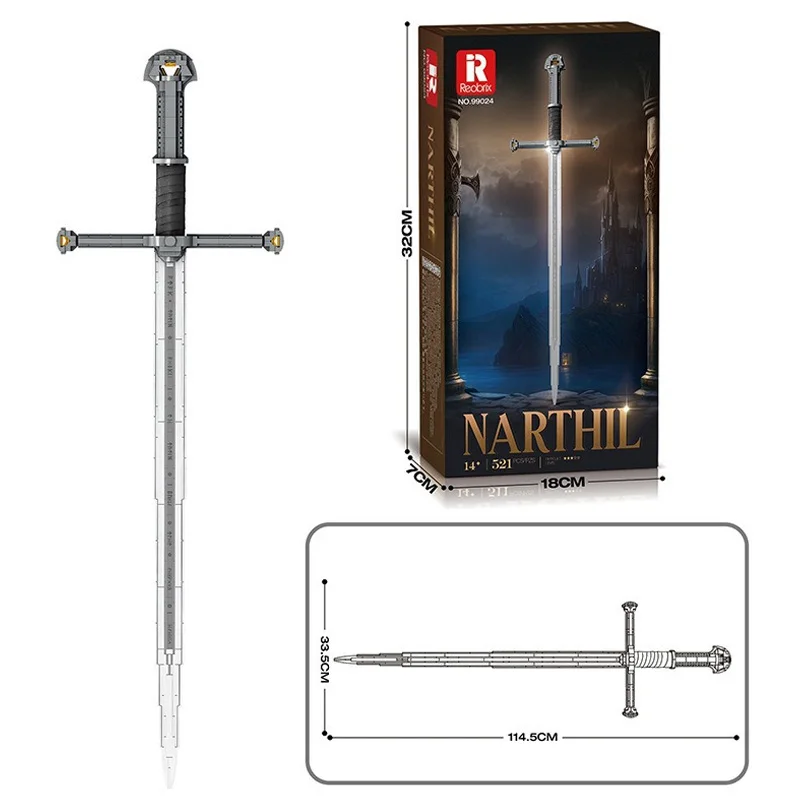 

MOC 521PCS Creative Nasir Holy Sword Narsil Building Block Model DIY Assembly Children's Puzzle Toy Birthday Gift