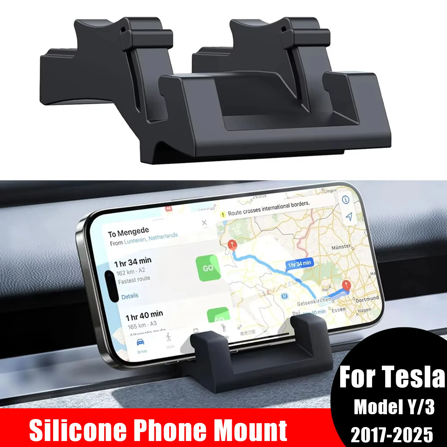 Silicone Phone Mount For Tesla Model Y 2020-2025 Model 3 Accessories 2017-2025 Also Functions as a Vent Hook and Sunglass Holder