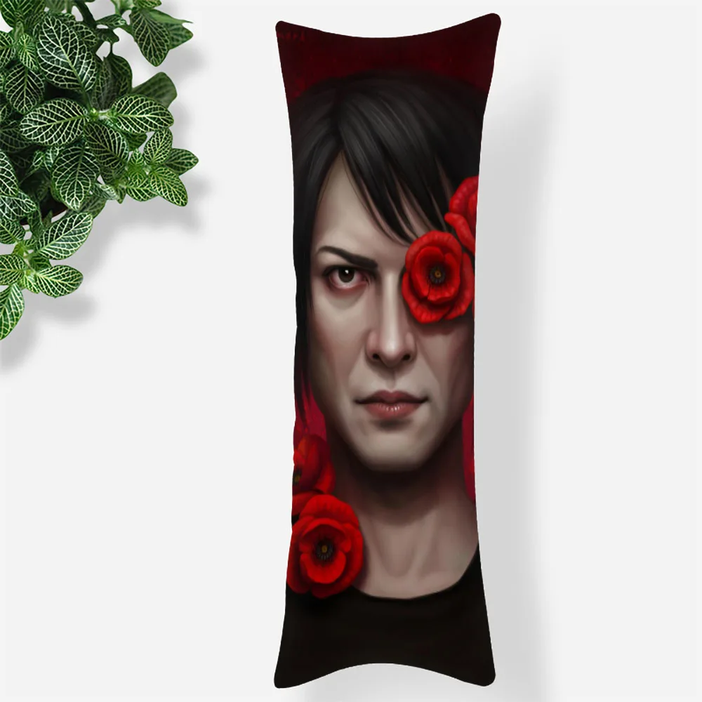1pc Atsushi Sakurai 3 Check Plaid Body Pillow Cover Red and Black Checkered Decorative Bedroom Accessory Home Decor