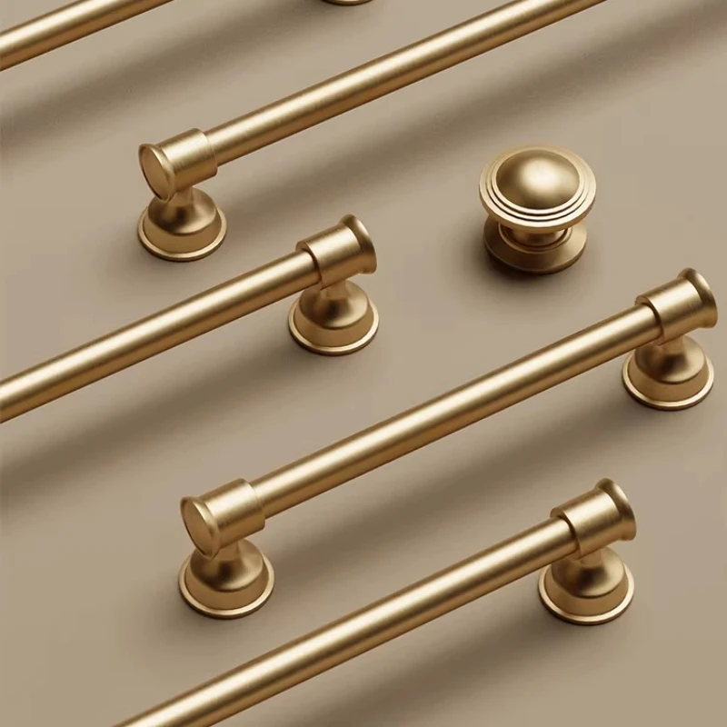 Brass Pure Copper French Cabinet Door Hardware Furniture Handle Wardrobe Drawer Kitchen Cabinet American Retro High-end Handle