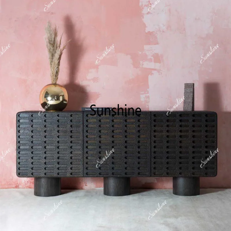 

Nordic minimalist wabi-sabi style solid wood sideboard living room storage cabinet