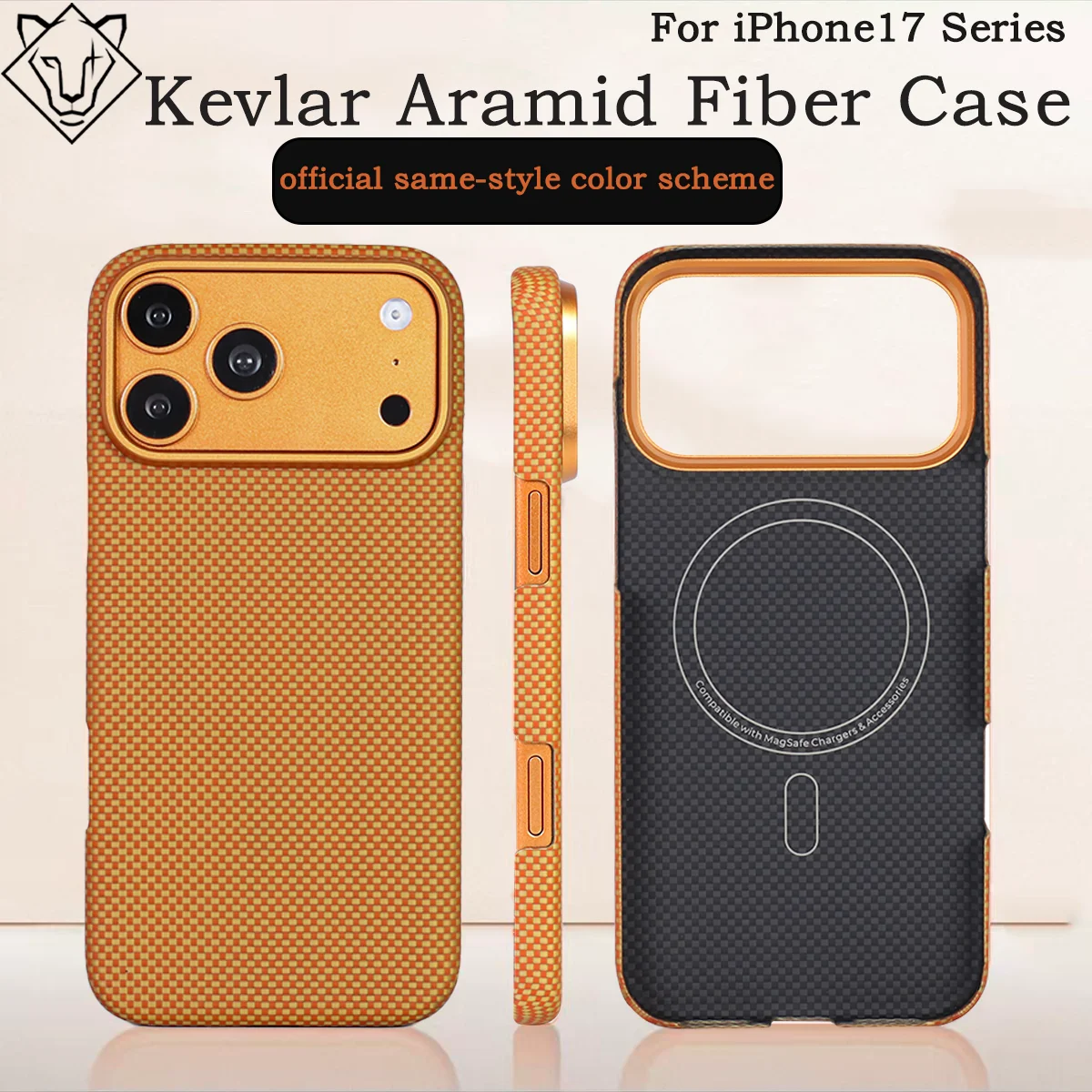 

Магнитный чехол для iPhone 17 Pro Max из углеродного арамидного волокна 17 Pro, кевларовый защитный чехол из углеродного волокна, чехол для мобильного телефона