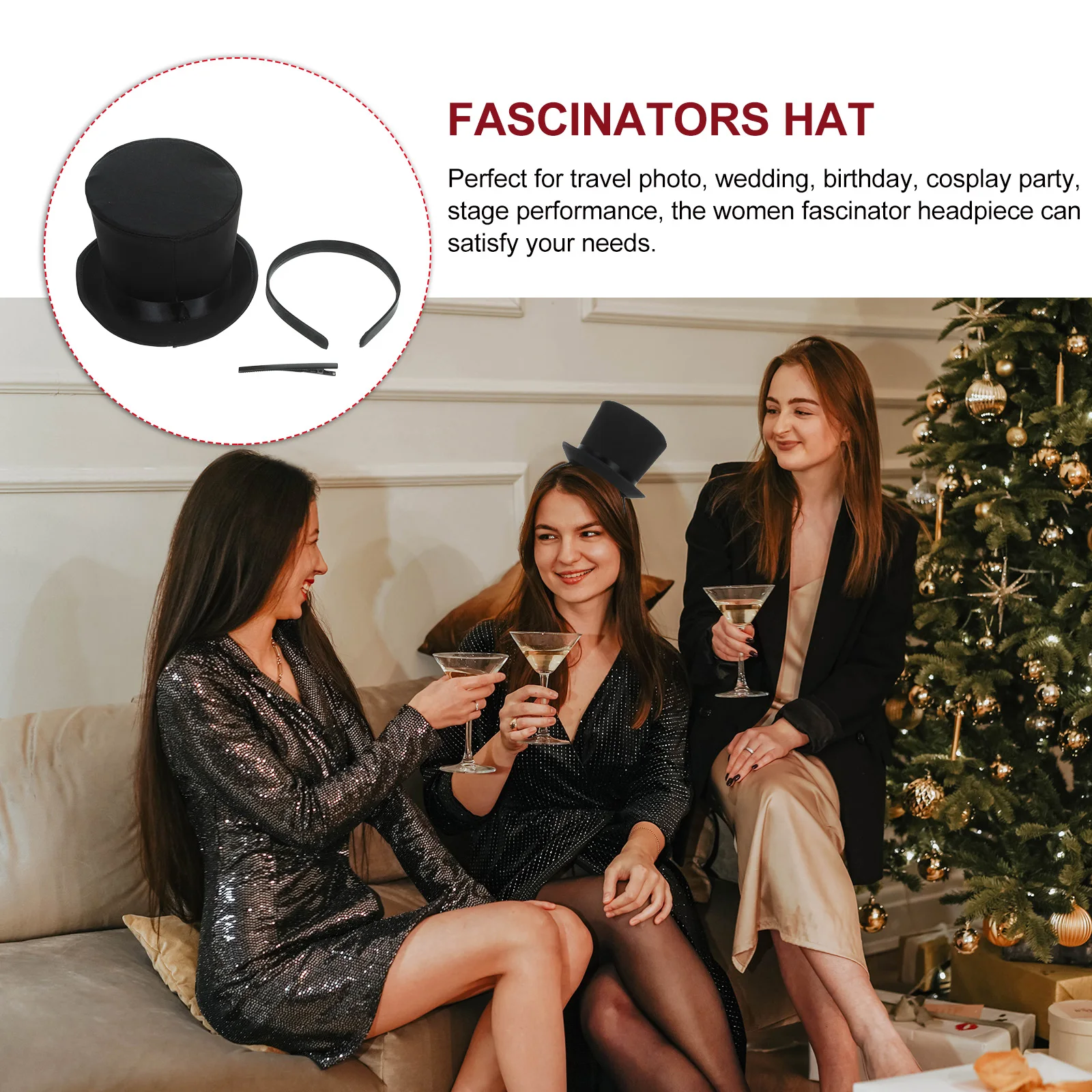 

Banquet Hat Hair Accessories Women Fascinators Black Tea Party Headdress Girls Headwear Carnival Headpieces Durable Decorative