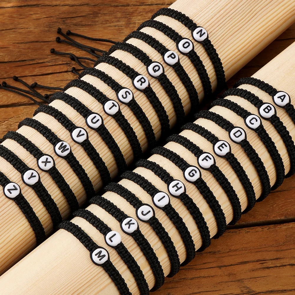 

Colombia Boho Friendship 26 Letters Bracelet Handwoven Cloth Braided Wristband for Women Men Ethnic Style