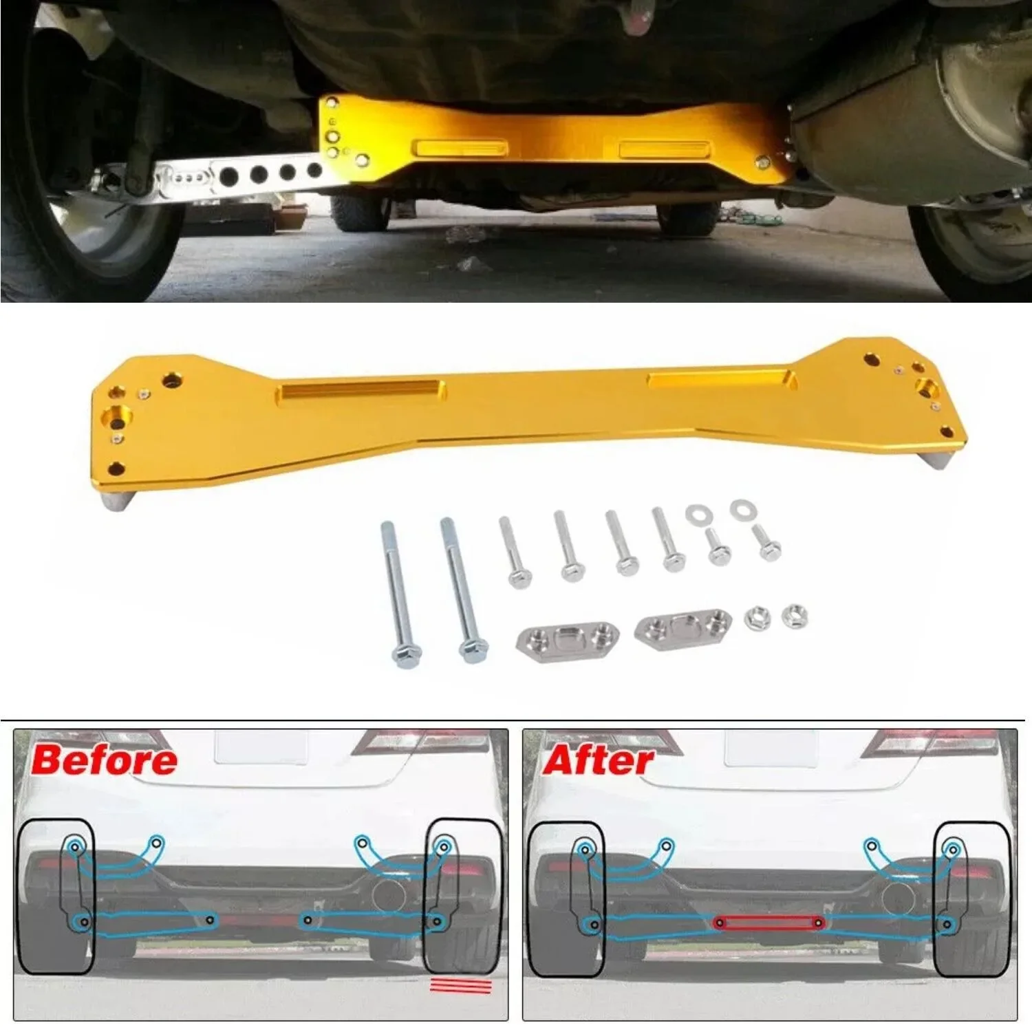 For 1996 - 2000 Honda Civic EK DX/EX/SI Racing Suspension Subframe Brace/Bar/Arm - view 2