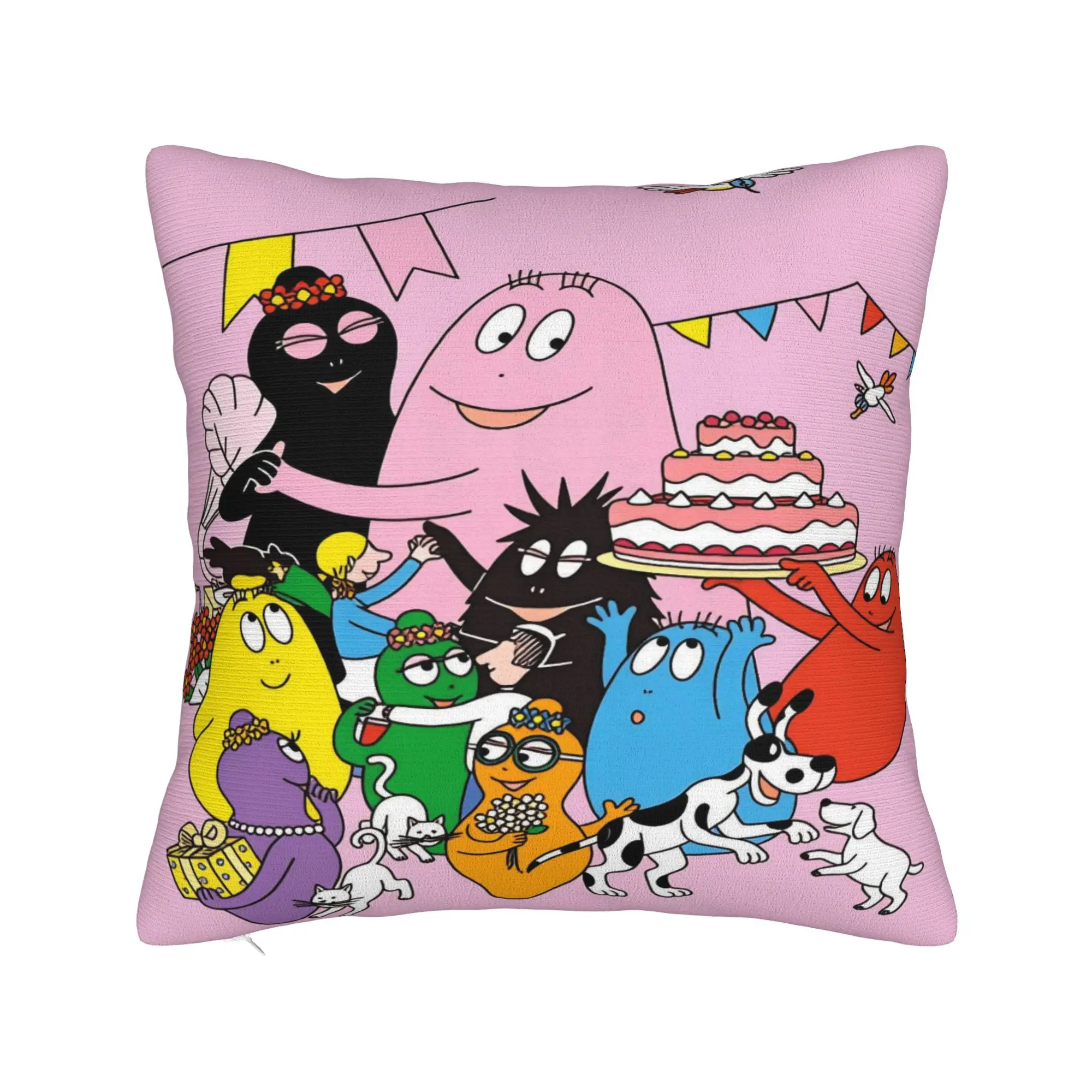 Barbapapas Pillow Case  Retro Trendy Pillow Cover Comfy Pillowcases For Living Room Sofa