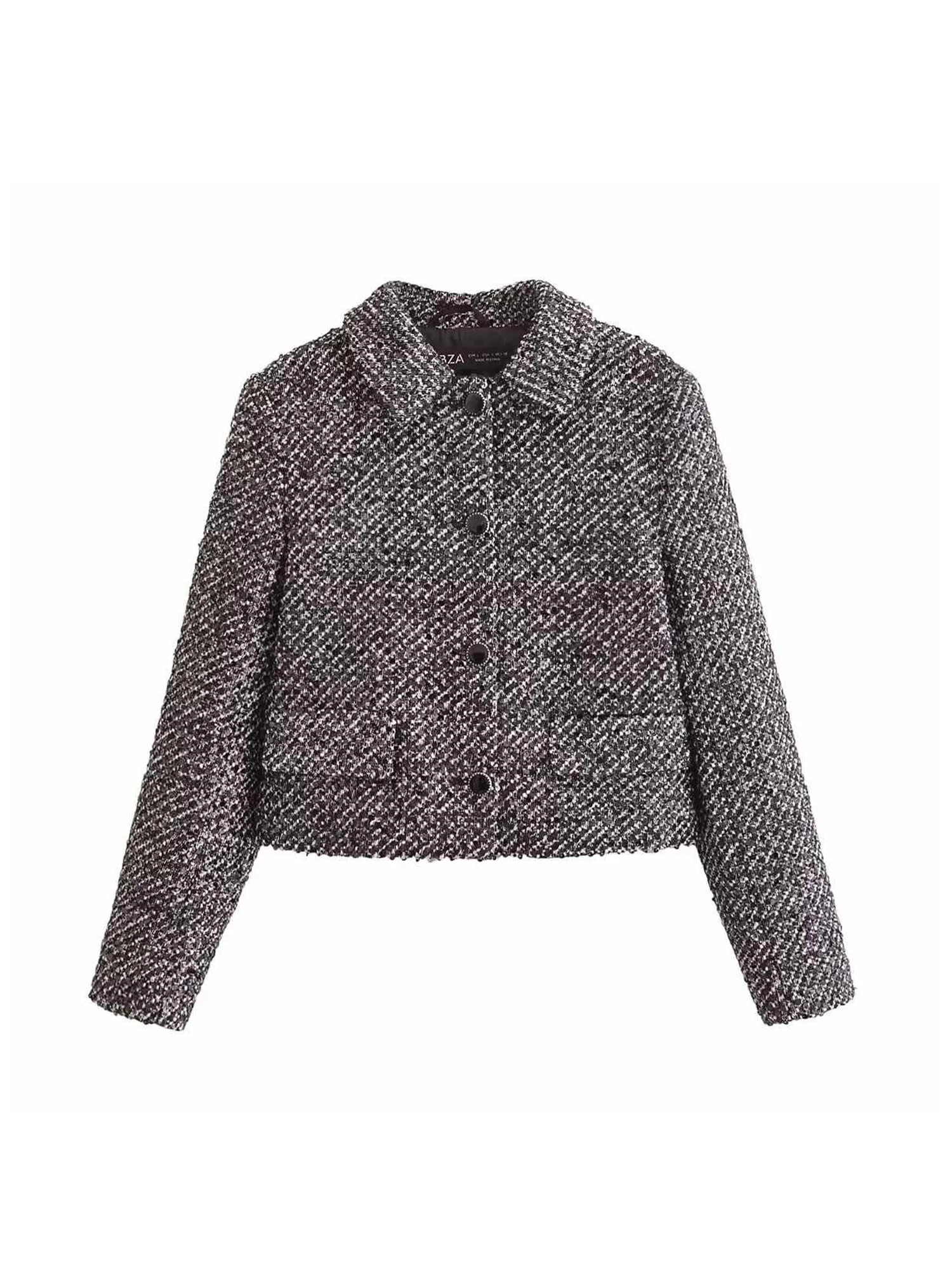 

Women's Tweed Blazer Jacket Coat Fashion Vintage Harajuku OL Style Long Sleeve Luxury Suit Jacket Outerwear Top Clothes Autumn