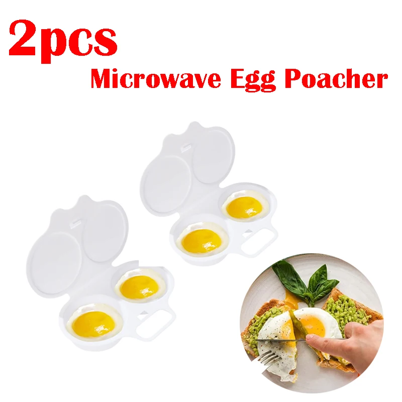 2pcs Food Grades Microwave Cooking Eggs Steamer Convenient Kitchen Cooking Mold Egg Poacher Kitchen Gadgets Fried Egg Tool