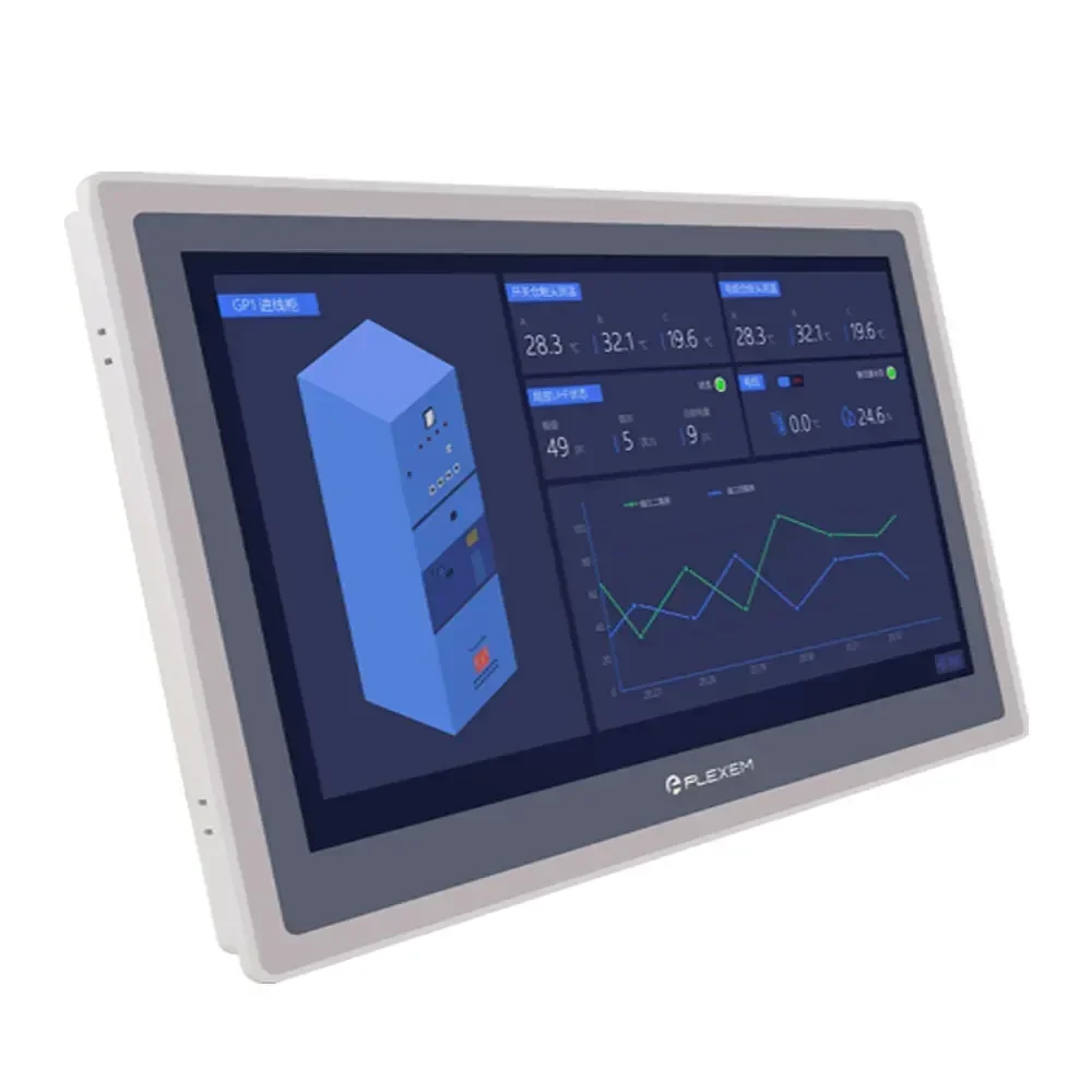 FLEXEM 15 Inch HMI with Ethernet WIFI 4G FE6156H FE9156M FE9156WE Human Machine Interface Industrial Display Supports Most PLCs