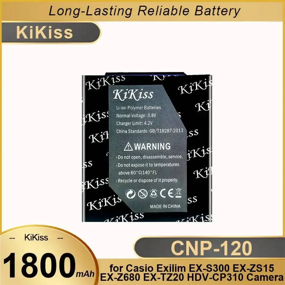 

1800Mah For Casio Exilim EX-S300 EX-ZS15 EX-Z680 EX-TZ20 Hdv-CP310 Camera Long Lasting Cnp-120 Battery