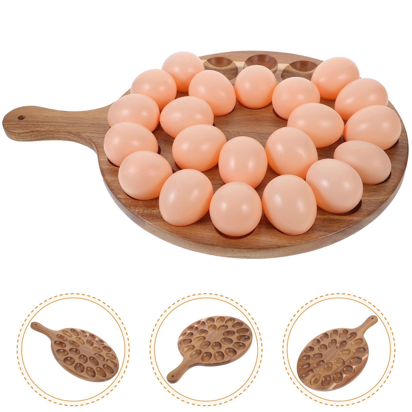 

Deviled Egg Tray Acacia Mangium Wood Serving Platter Smooth Texture Home Kitchen Restaurant Easter Party