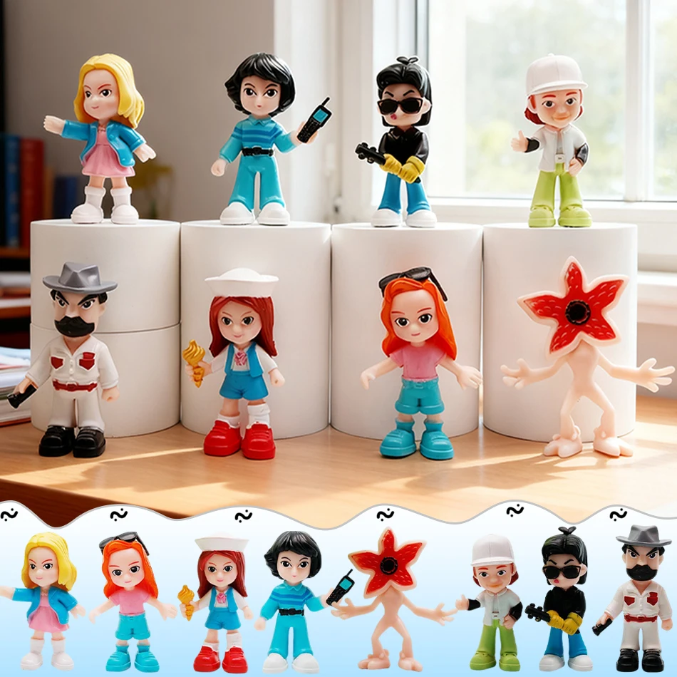 8 قطعة/المجموعة Q نسخة أحد عشر سوف نانسي ستيف الشكل ديموجورجون D'artagnan عمل الشكل الفيلم نموذج لعب الاطفال هدية