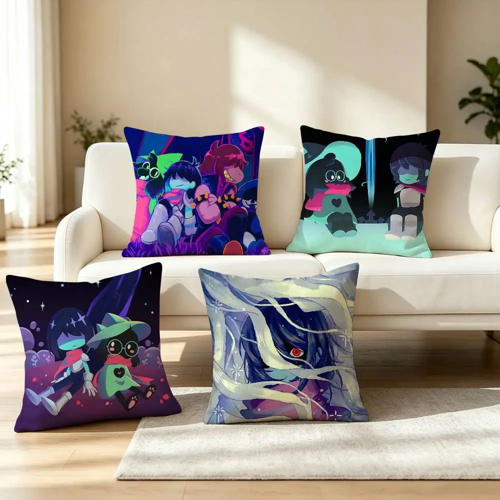 R-Retro Pixel Fantasy Deltarune  Square Double-Sided printed Pillow Case Bedroom Bedside Pillow Sofa Cushion Cover