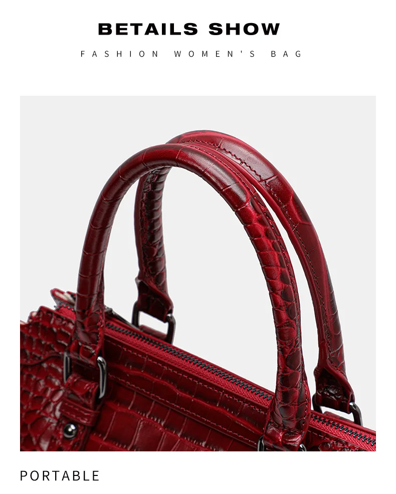 2026 Neu eingetroffene Echtledertasche, hochwertige, elegante Handtasche, geräumige Pendler-Schulter- und Umhängetasche – Detail 12