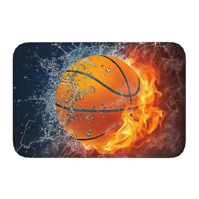 Basketball Ice And Fire Door Floor Bath Kitchen Mat Anti-Slip Indoor Sport Player Doormat Garden Entrance Carpet Rug