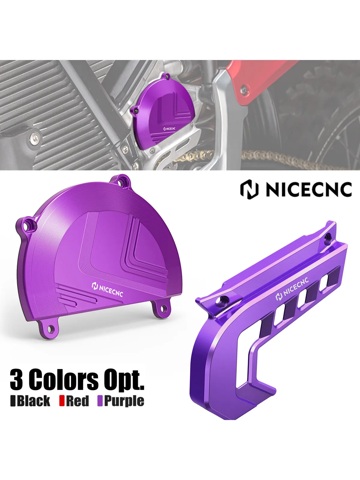 AliExpress NICECNC For 2025 2024 Stark Varg EX Left Large Motor Cover Sprocket Cover Chain Guard Kit For STARK VARG MX Electric Dirt Bike