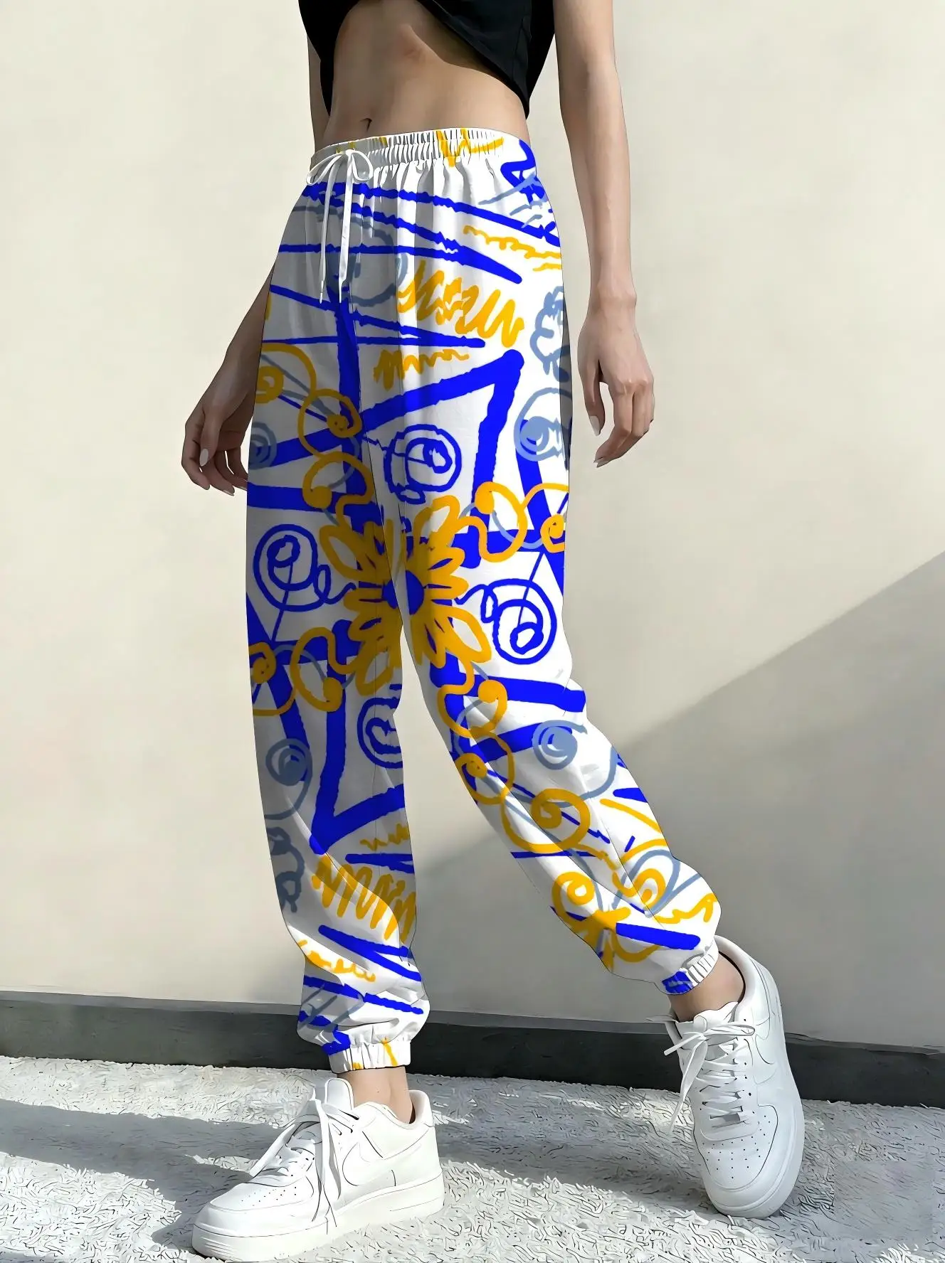 2026 autumn and winter new style street fashion casual comfortable easy-matching 3D graffiti print women's pants