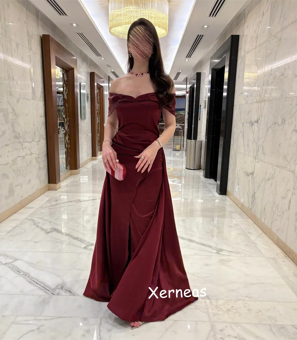 فساتين طويلة مستقيمة مكشوفة الكتف بطيات مخصصة مناسبة مخصصة للحفلات أنيقة وبسيطة وعالية الجودة رسمية #4