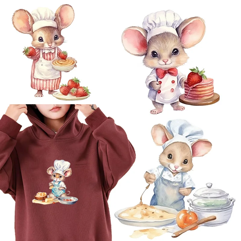 lovely rat chef Heat Transfer Heat Transfer iron on transfer for clothingIron On Patches ron On Patches For Clothing.