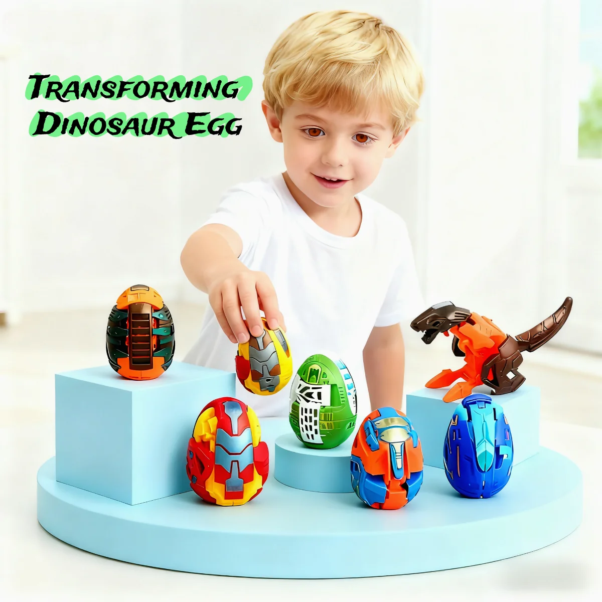 6 stuks dinosaurus transformator robot speelgoed - kleur veranderende, paaseieren, creatief vakantie cadeau, verjaardagsfeestje gunsten - willekeurige kleur