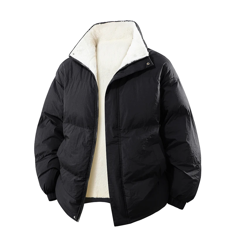 Men Parkas Thick Warm Winter Jacket Quilted Jacket Loose Casual Cotton-Padded Puffer Coat Autumn Winter Stand Collar Outwear