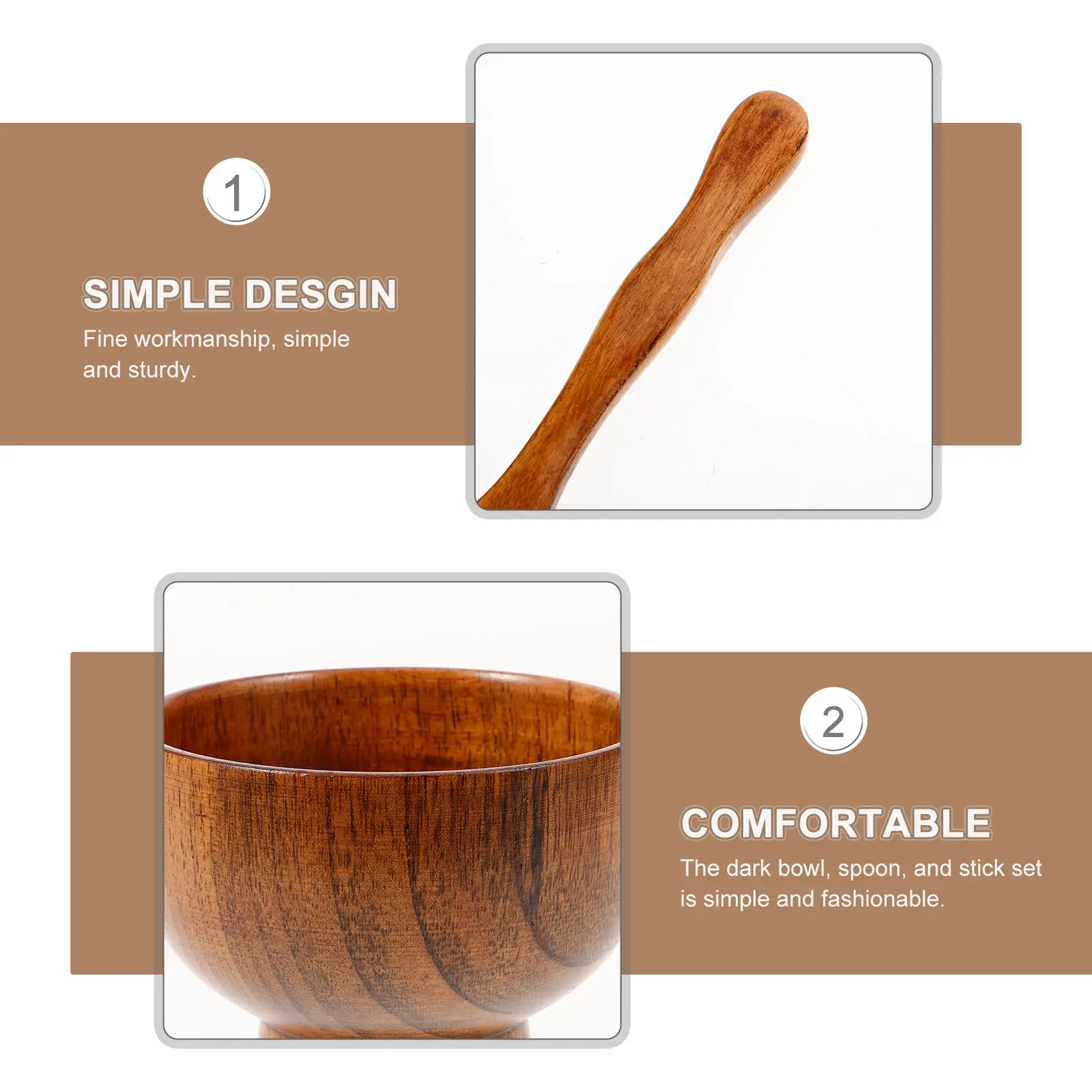 1Set Wood Facial Mask Mixing Bowl Set DIY Mask Applicator Portable Lightweight Mixing Tool Home Travel