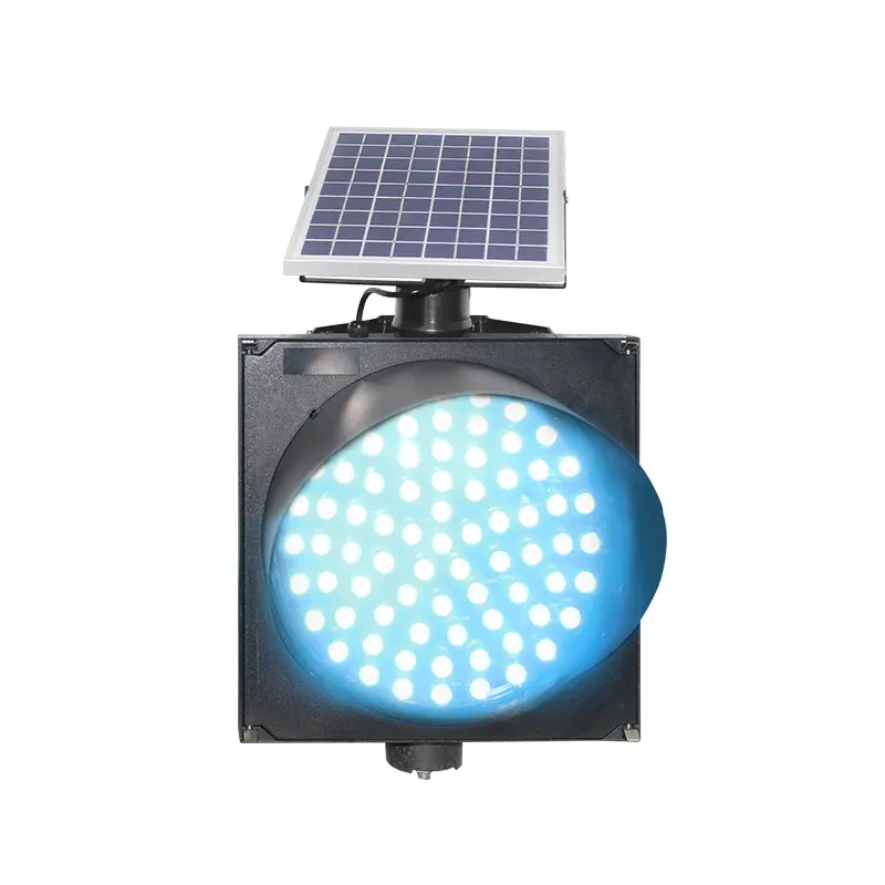Solar Powered 300mm Road Construction Yellow Flashing Light Traffic Warning Signal Lamp for Safety