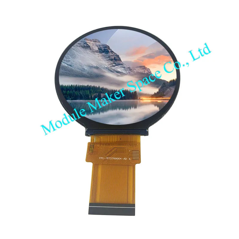2.76-Inch Round IPS LCD Display Module 480x480 HD Resolution TFT Screen ST7701S Drive IC SPI/RGB Interface Wide Viewing Angle