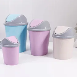 Shaped Creative Rocking Lid Trash Can Home Bathroom Bedroom Desktop Garbage Storage Box LivingRoom Covered Flip-top Paper Basket