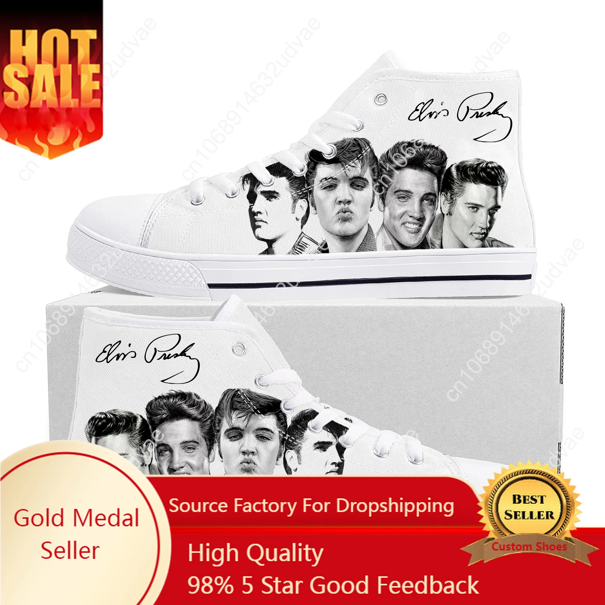 

The King Hillbilly Cat Elvis High Top Sneakers Men Women Teenager Canvas Sneaker Aaron Presley Casual Couple Shoes Custom Shoe