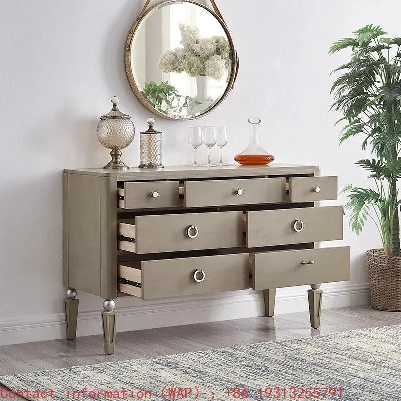 

【Best-selling】American Solid Wood Chest Cabinet Seven Drawer Storage Locker for Bedroom Living Room Entrance