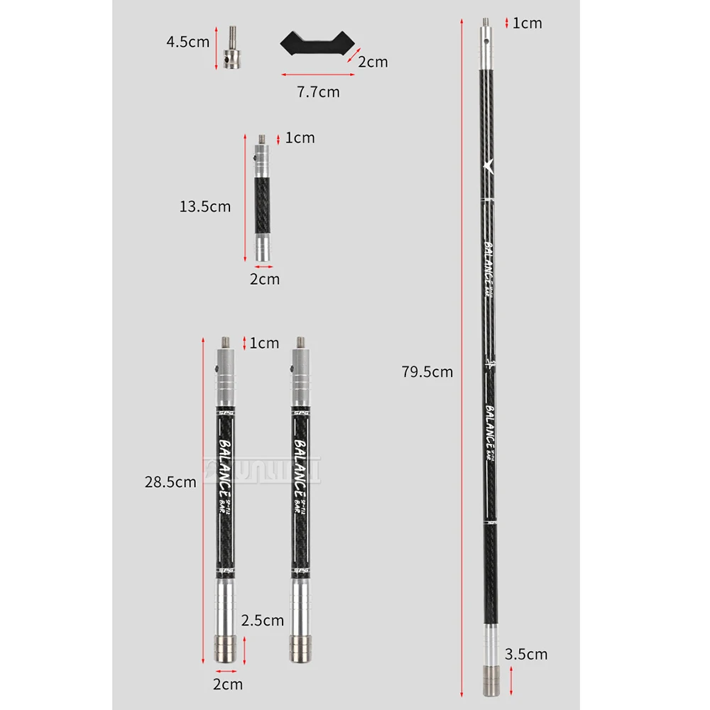Reverse Bow Balance Rod Set Shooting Archery Shock Absorber Side Rod Extension Rod Carbon Rod