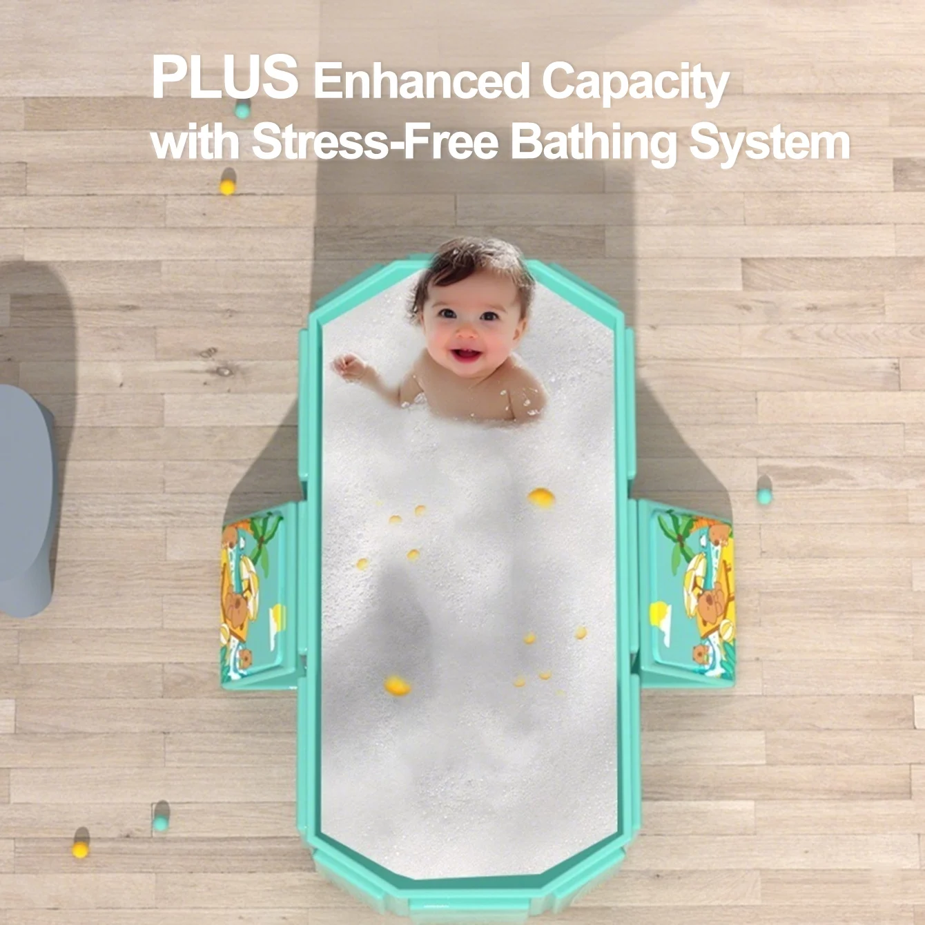 1PC Portable Thickened Foldable Bathtub (Pink or Green), Non-slip Base, Suitable for Travel and Small Spaces