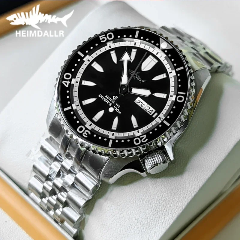 

Heimdallr SKX007 Мужские механические дайверские часы 42 мм с белым циферблатом, черный керамический безель, механизм NH36, 20 бар, водонепроницаемые, светящиеся