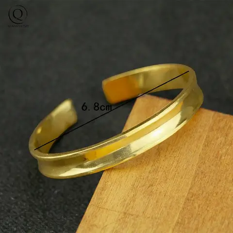 Mässing Kungliga Armringar Dam Manschettarmband Glansigt Ren Koppar Antika Kvinnor Armband Smycken Flickvän Alla hjärtans dag Gåva 6 best sales mässingsarmband - №3
