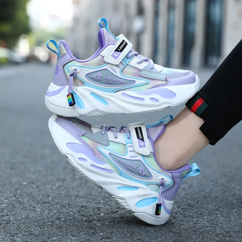 Sepatu Kets Kulit Musim Gugur Musim Dingin Sepatu Olahraga Kasual Merah Muda Fashion Anak Perempuan untuk Anak Perempuan Sepatu Kets Desainer Anak Platform Nyaman Pelatih