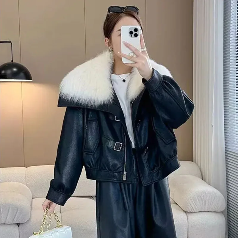 Winter New Faux Fur Thicken Coat for Women High-quality Loose Sheepskin Fur Sherpa Jacket Womens -Faux Lambskin Shearling