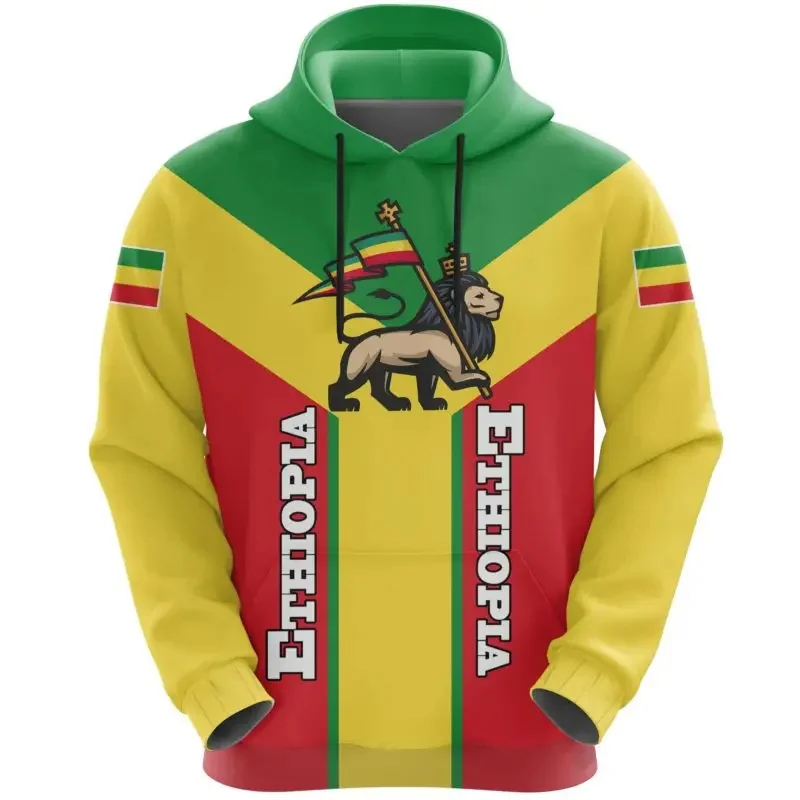 

3D Ethiopia Flag Lion Emblem Totem Printing Hoodies For Men Kid Fashion Streetwear Hooded Hoody Unisex Cool Harajuku Y2k Clothes