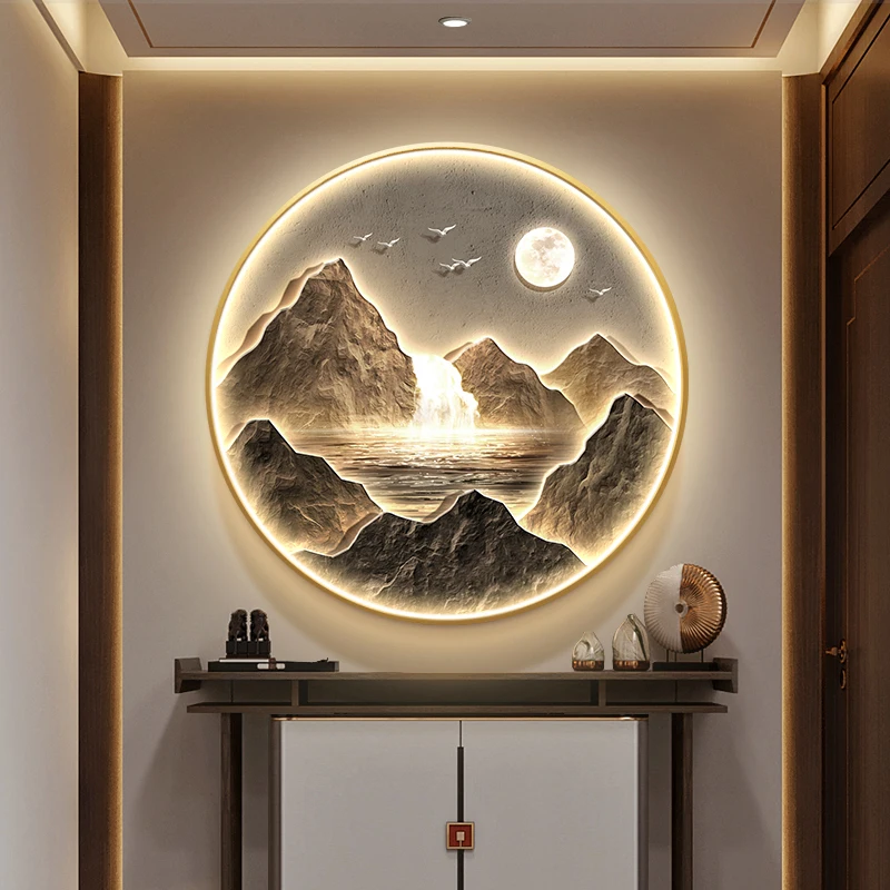 

Round Landscape Luminous Still Life Paintings Decorative Indoor Accent Wall Art