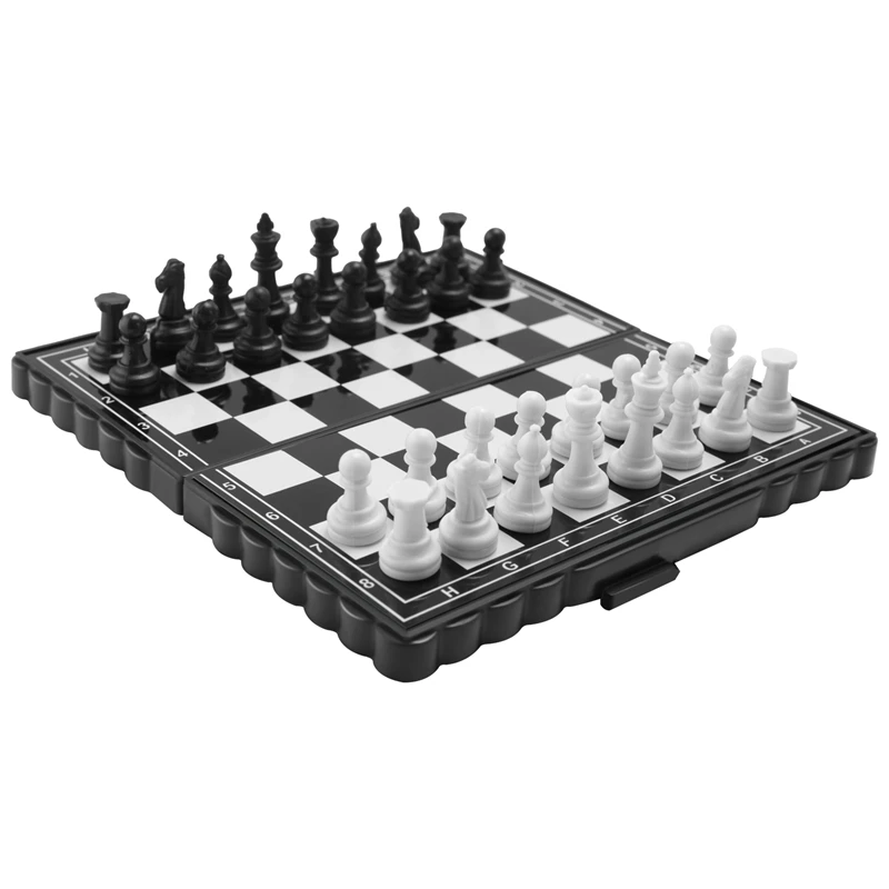 5X5 Inch Chess Portable Plastic Folding Board With Magnetic Chess Game Mini Chess Set Puzzle Party Family Event