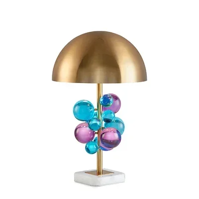 #Creative Italian Mushroom Table Lamp Colored Glass Ball Lamp Living Room Bedroom Bedhead Sofa Reading Light