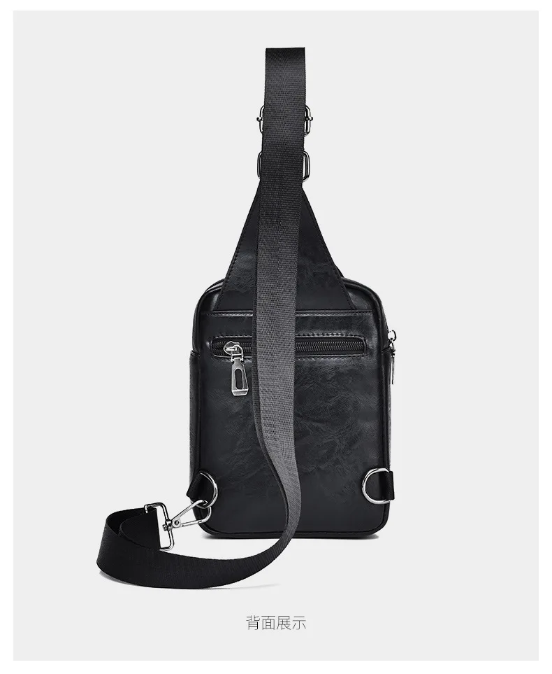 Casual Retro Men's Chest Bag, Large Capacity Waterproof Crossbody Bag, High-end Feeling Shoulder Bag, Single Shoulder Men