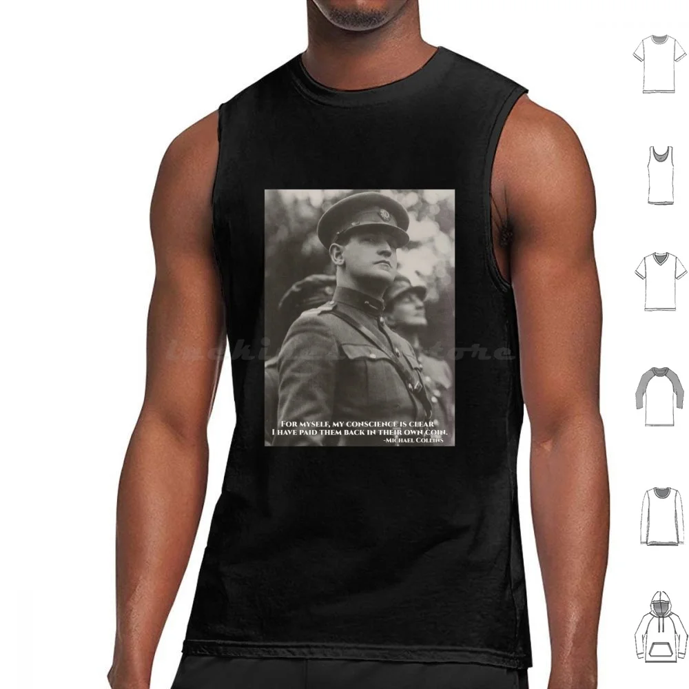 Michael Collins-I Have Paid Them Back In Their Own Coin-- Irish-Ireland-1916 Active Tank Tops Print Cotton Michael Collins