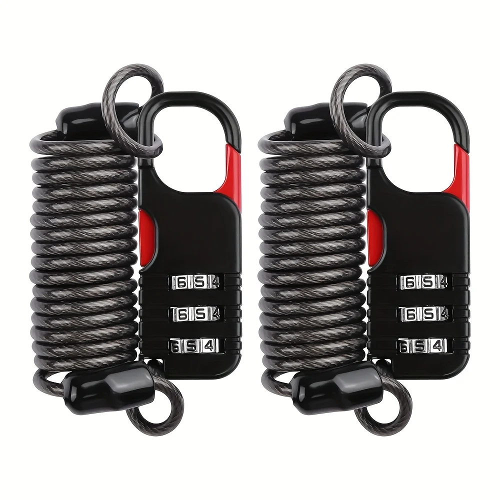 Cable Lock Combination - 3 Digit Combination Padlock with Retractable