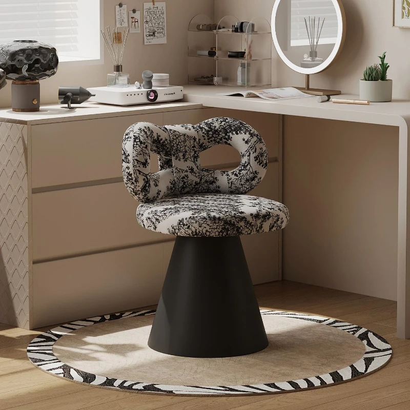 Middle Ancient Style Rotatable Bedroom Dressing Stool, Internet Famous Dressing Chair,Dressing Table, Bow Shaped Vanity Stools