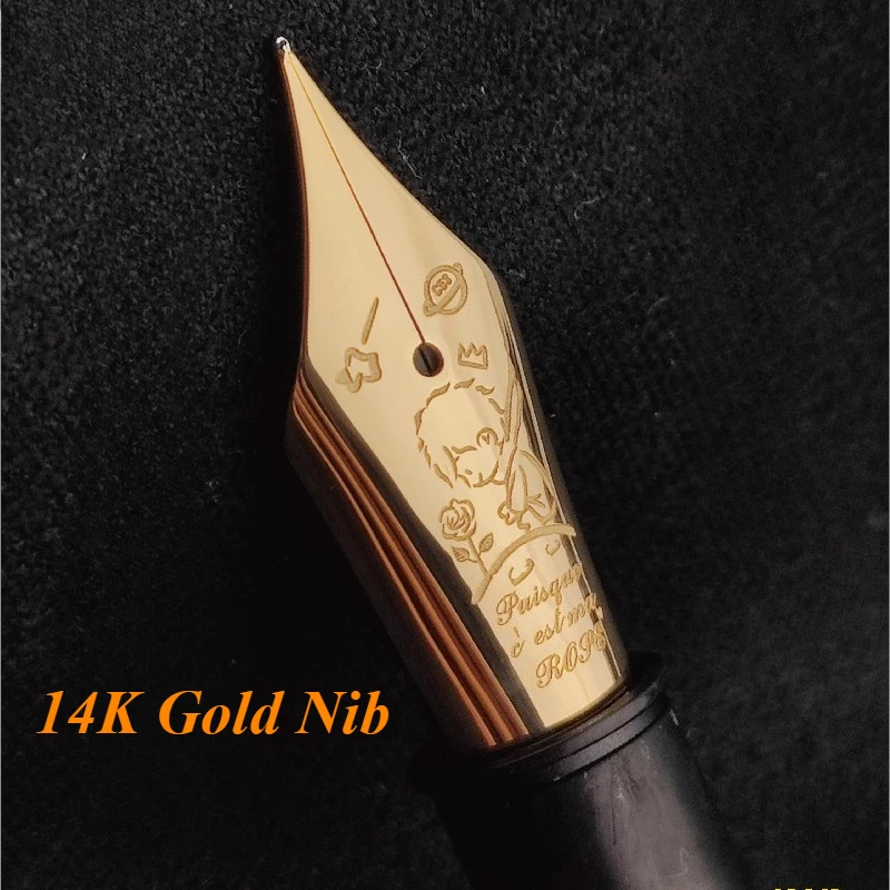 TANYUE 14K Gold Silver Fountain Pen Nibs and Tips #6/No.6 0.5F 0.7M Flex Golden Nib Luxury Modern Design for Professionals Pen