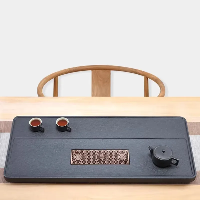 ^Kitchen Decorative Tea Tray Luxury Office Stone Valet Chinese Long Rectangle Tea Tray Living Room Bandejas Home Decorationgs
